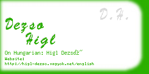 dezso higl business card